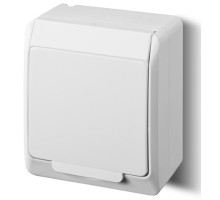 HERMES - Розетка 2P+E, 16A/250V, с крышкой, IP44, белый