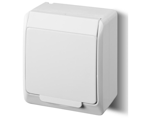 HERMES - Розетка 2P+E, 16A/250V, с крышкой, IP44, белый