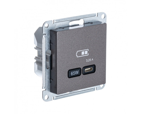ATLASDESIGN USB РОЗЕТКА тип-С 65Вт высокоскор.заряд. QC, PD, механизм, МОККО