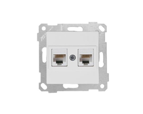 Rita - Розетка 2хRJ-45 кат. 5e UTP, белая