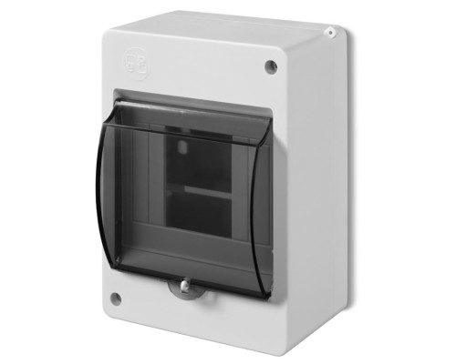Коробка электротехническая для пломбировки MINI S-4, 4M, без клемм,  дымчатая дверца, 140x95x66mm, IP20