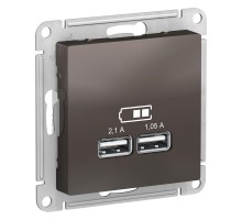 ATLASDESIGN USB РОЗЕТКА A+A, 5В/2,1 А, 2х5В/1,05 А, механизм, МОККО