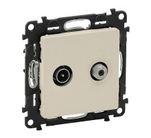 Valena Life - Розетка TV-SAT оконечная 10dB, 5-862MHz/950-2400MHz, слоновая кость (инд. упаковка)