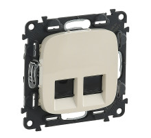 Valena Allure - Розетка 2хRJ-45 UTP CAT6, слоновая кость (инд. упаковка)