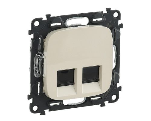 Valena Allure - Розетка 2хRJ-45 UTP CAT6, слоновая кость (инд. упаковка)