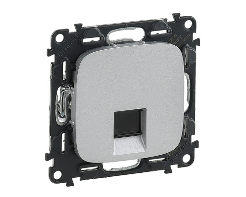 Valena Allure - Розетка 1хRJ-45 UTP CAT6, алюминий (инд. упаковка)