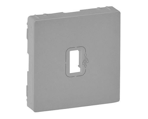 Valena Life - Лицевая панель для розетки USB 3.0 с подключенным кабелем 15см и разъемом, алюминий