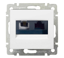 Valena - Розетка двойная RJ 45 кат. 5е UTP + RJ 11, белая