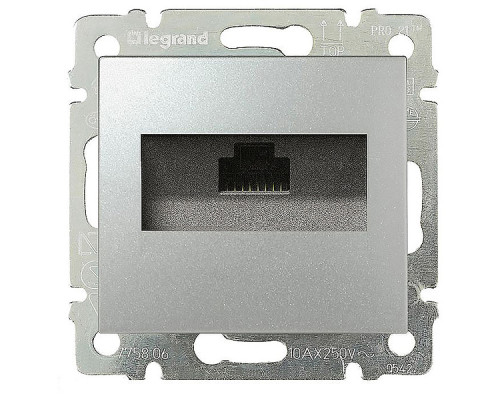 Valena - Розетка 1хRJ-45 UTP CAT5E монтаж на захватах, алюминий