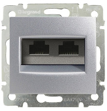 Valena - Розетка 2хRJ-45 UTP CAT5E монтаж на захватах, алюминий