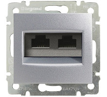 Valena - Розетка 2хRJ-45 FTP CAT6 монтаж на винтах, алюминий