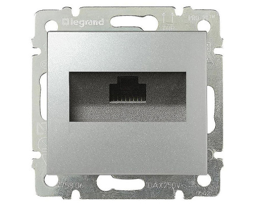 Valena - Розетка 1хRJ-45 UTP CAT6 монтаж на винтах, алюминий