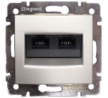 Valena - Розетка 2хRJ-45 STP CAT6 монтаж на винтах, алюминий