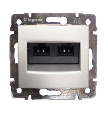 Valena - Розетка 2хRJ-45 UTP CAT6 монтаж на захватах, алюминий