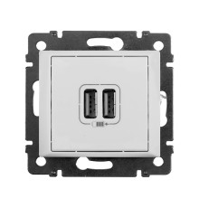 Valena - Розетка с 2-мя коннекторами USB, белая