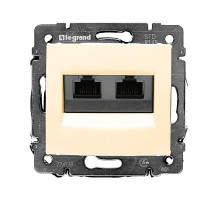 Valena - Розетка 2хRJ-45 UTP CAT5E 8конт., сл.кость