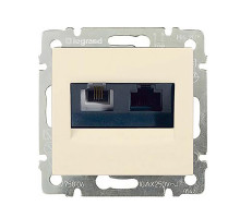 Valena - Розетка двойная RJ 45 кат. 5е UTP + RJ 11, сл.кость