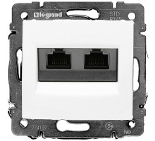 Valena - Розетка 2хRJ-45 FTP CAT6 монтаж на винтах, белая