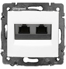 Valena - Розетка 2хRJ-45 FTP CAT6 монтаж на винтах, белая