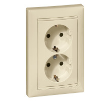 Valena - Розетка 2x2P+E нем. стд., сл.кость