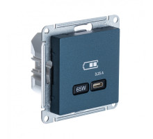 ATLASDESIGN USB РОЗЕТКА тип-С 65Вт высокоскор.заряд. QC, PD, механизм, ИЗУМРУД