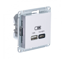 ATLASDESIGN USB РОЗЕТКА A + тип-C 45Вт высокоскор.заряд. QC,PD, механизм, ЖЕМЧУГ
