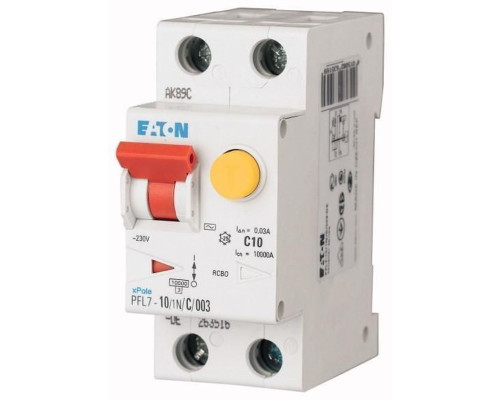 PFL7 Eaton 1P+N 10A тип AС 30мA 10kA, 2M Дифф. авт. выкл.