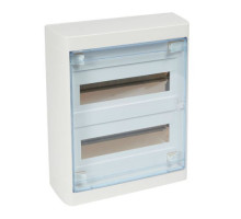 Щиток накл. Nedbox 24М (2х12+1) прозр. дверь, с клеммами N+PE, IP41