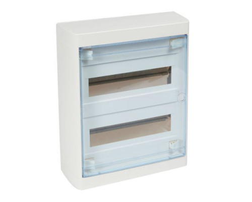 Щиток накл. Nedbox 24М (2х12+1) прозр. дверь, с клеммами N+PE, IP41