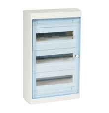 Щиток накл. Nedbox 36М (3х12+1) прозр. дверь, с клеммами N+PE, IP41