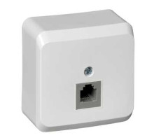 Розетка телефонная, открытая установка Schneider Electric Этюд TELA-001B Белый - TELA-001B