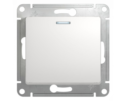 Выключатель 1-клавишный с подсветкой Schneider Electric Glossa GSL000113 Белый - GSL000113