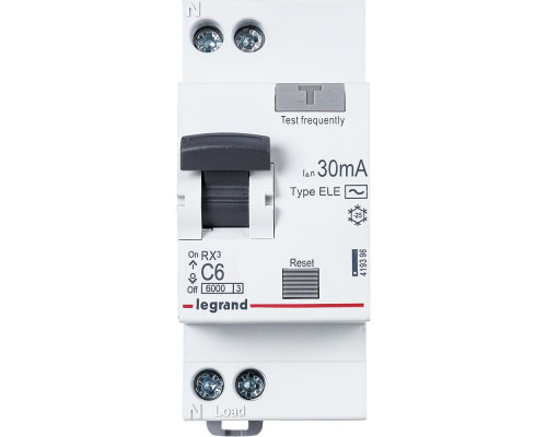 RX3 1P+N  6A С 30mA 6kA 2M AC Дифф. авт. выкл. электронный