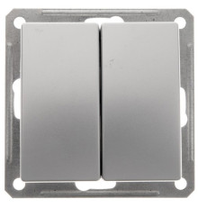 Выключатель 2-клавишный Schneider Electric Wessen59 VS510-252-5-86 Матовый хром | арт.VS510-252-5-86