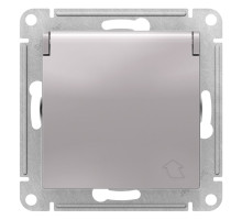 Розетка с заземлением со шторками с крышкой Schneider Electric AtlasDesign ATN000346 Алюминий - ATN0