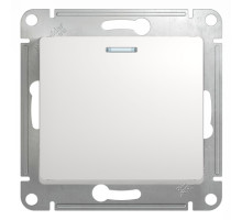 Переключатель 1-клавишный с подсветкой Schneider Electric Glossa GSL000163 Белый - GSL000163