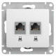 Розетка двойнаякомпьютерная, RJ45+RJ45, кат.5E Schneider Electric Glossa GSL000185KK Белый - GSL0001