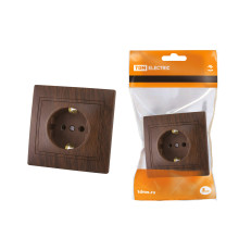 Розетка 2П+З 16А 250В "ЭКО" (бук) "Таймыр" TDM