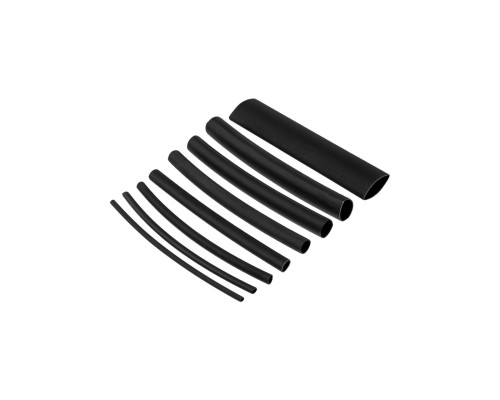 Набор трубок термоусаживаемых, не поддерживающих горение, клеевых, 8 типоразмеров, длиной 10 см ТТкНГ(3:1) "Моноцвет-диапазон, черный TDM" | арт.SQ0548-2309