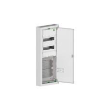 Щит настенный MSF TWIN RN комбинированный, 2*12M+2xМП перф., N/PE-шинки, 1xSCHUKO, мет. дверь, белый RAL9016, 358x853x100mm, IP30 | арт.2015-20S