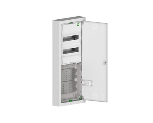 Щит настенный MSF TWIN RN комбинированный, 2*12M+2xМП перф., N/PE-шинки, 1xSCHUKO, мет. дверь, белый RAL9016, 358x853x100mm, IP30 | арт.2015-20S