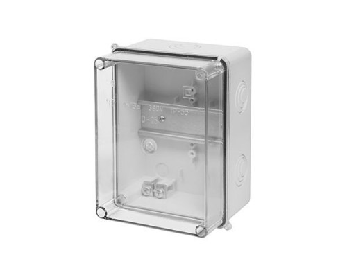 Коробка распред. CARBO-BOX, 118x158x80mm, с DIN-рейкой, прозрачная крышка, ABS/PC, GW 650°C, IP55 | арт.0230-00