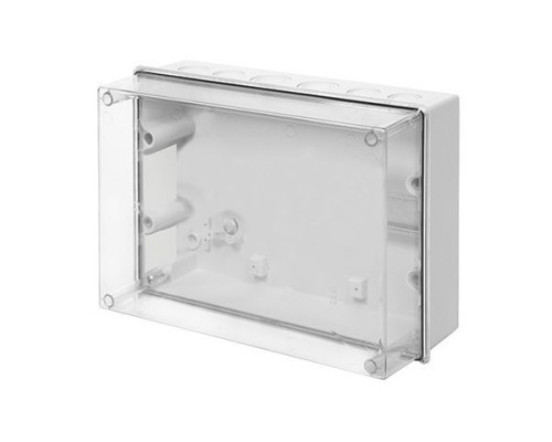 Коробка распред. CARBO-BOX, 303x214x123mm, с DIN-рейкой, прозрачная крышка, ABS/PC, GW 650°C, IP55 | арт.0253-10