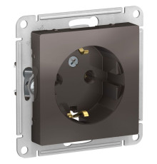 Розетка с заземлением без шторок Schneider Electric AtlasDesign ATN000643 Мокко - ATN000643