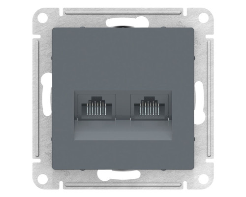 Розетка компьютерная двойная RJ45+RJ45 Schneider Electric AtlasDesign ATN000785 Грифель - ATN000785
