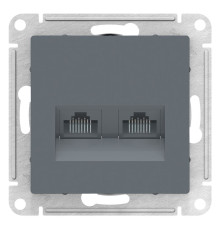 Розетка компьютерная двойная RJ45+RJ45 Schneider Electric AtlasDesign ATN000785 Грифель - ATN000785
