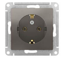 Розетка с заземлением без шторок Schneider Electric AtlasDesign ATN000943 Сталь - ATN000943