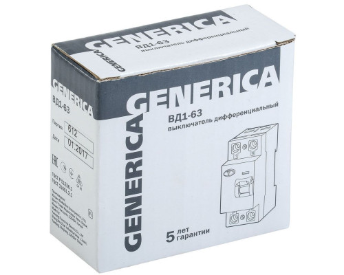 УЗО ВД1-63 2Р 16А 30мА GENERICA