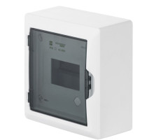 Щит навесной ECO BOX 1x6M, N/PE 2x 2x16+3x10mm2, дымчатая пласт. дверь, белый RAL9003, 198x192x96mm,