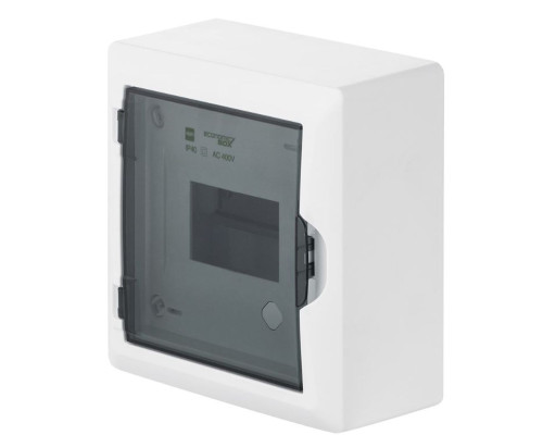 Щит навесной ECO BOX 1x6M, N/PE 2x 2x16+3x10mm2, дымчатая пласт. дверь, белый RAL9003, 198x192x96mm,